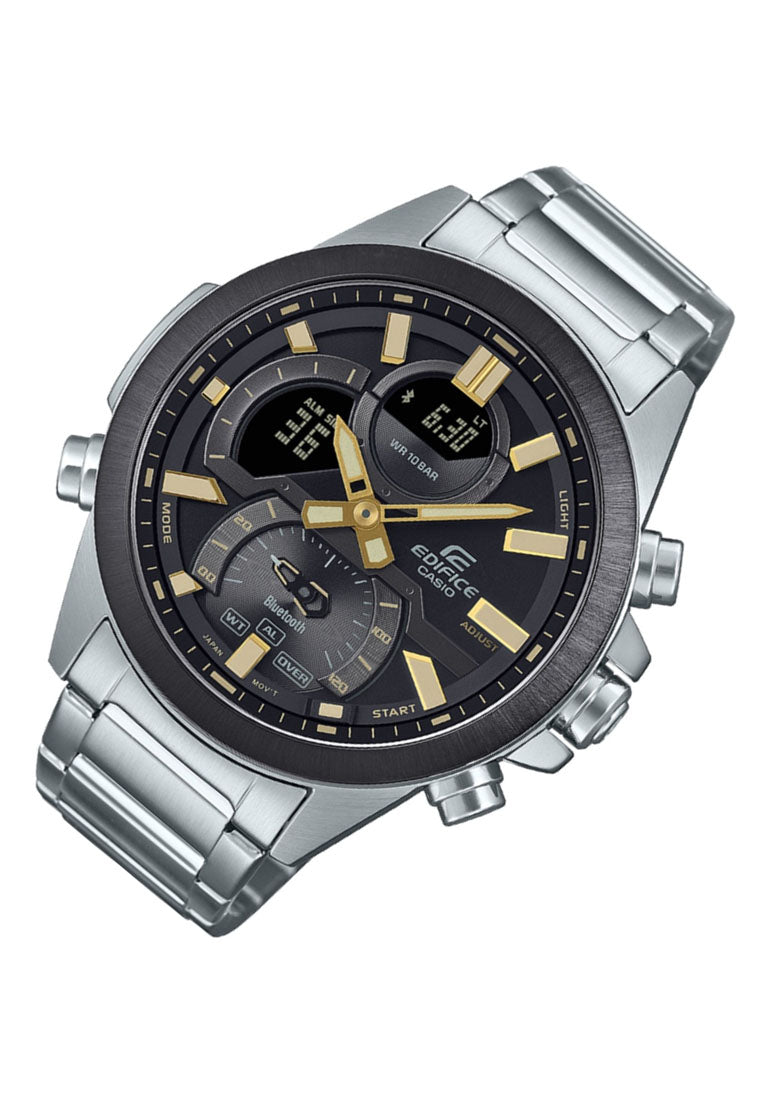 Casio Edifice ECB-30DB-1A9 Digital Analog Stainless Steel Strap Bluetooth Watch For Men-Watch Portal Philippines