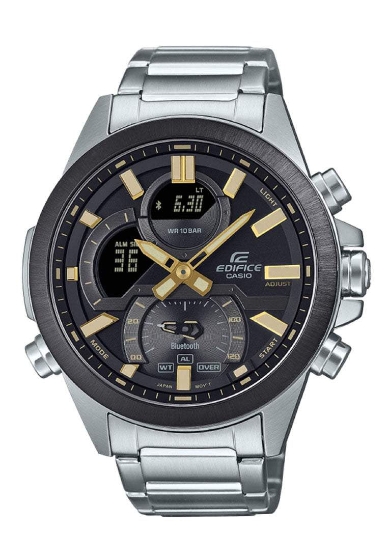 Casio Edifice ECB-30DB-1A9 Digital Analog Stainless Steel Strap Bluetooth Watch For Men-Watch Portal Philippines
