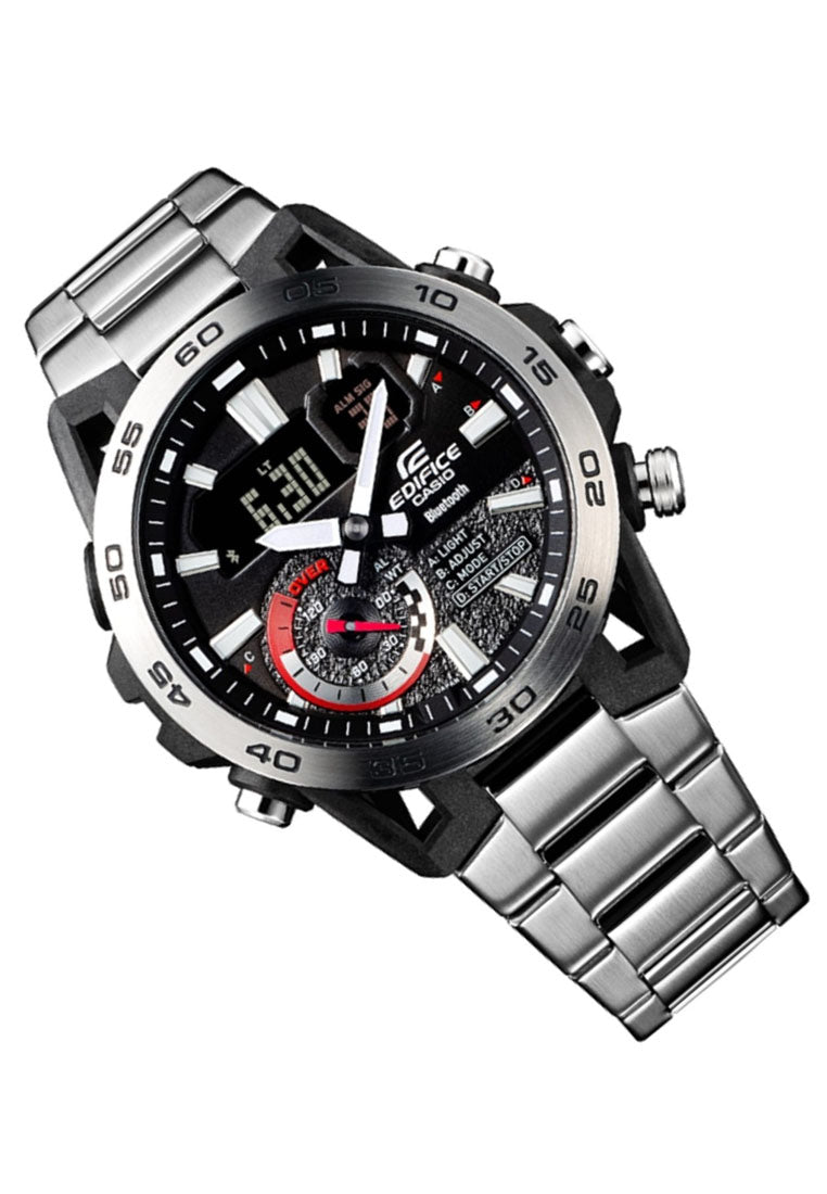 Casio Edifice ECB-40D-1A Digital Analog Bluetooth Stainless Steel Strap Watch For Men-Watch Portal Philippines
