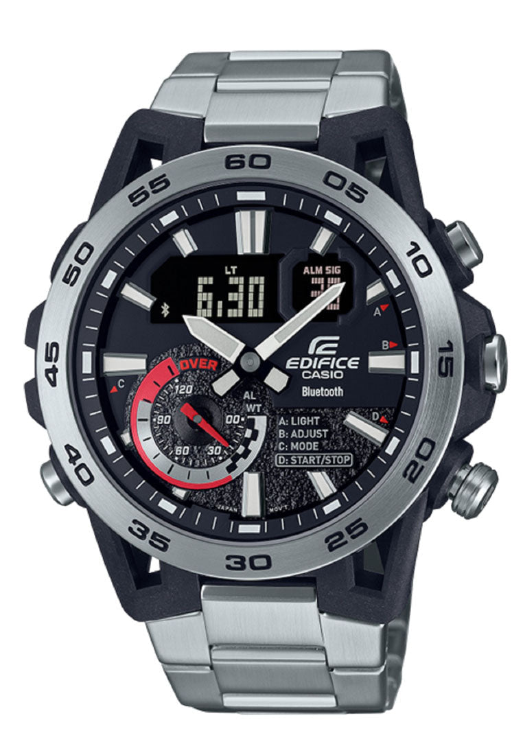 Casio Edifice ECB-40D-1A Digital Analog Bluetooth Stainless Steel Strap Watch For Men-Watch Portal Philippines