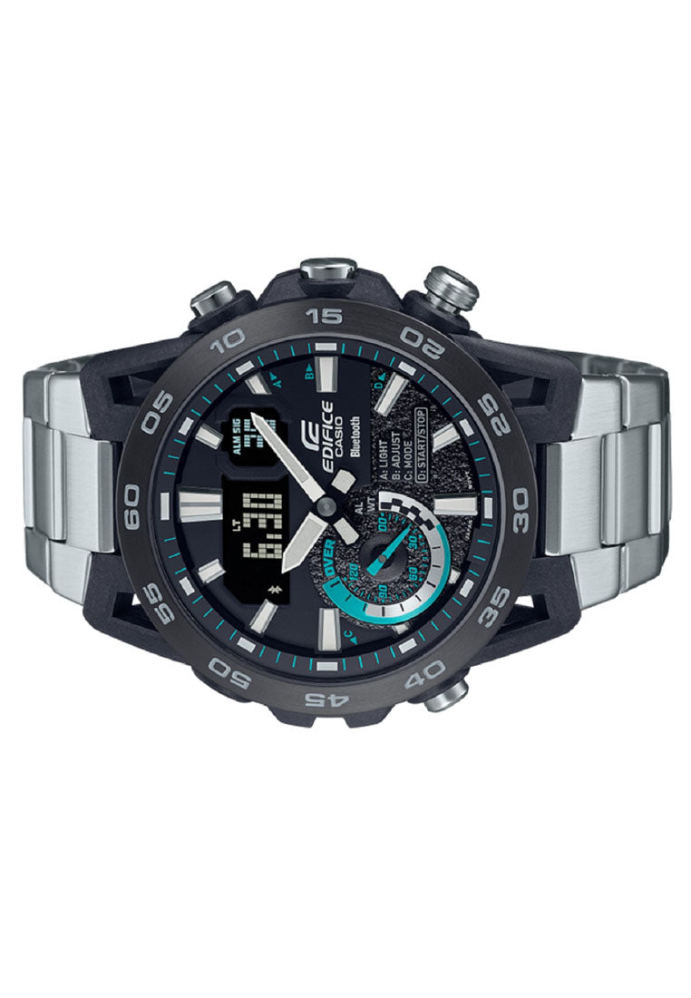 Casio Edifice ECB-40DB-1A Chronograph Bluetooth Stainless Steel Watch For Men-Watch Portal Philippines