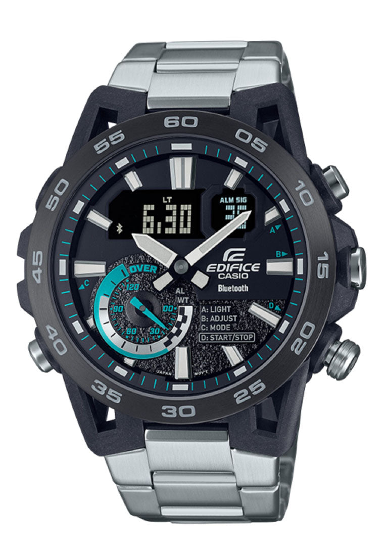 Casio Edifice ECB-40DB-1A Chronograph Bluetooth Stainless Steel Watch For Men-Watch Portal Philippines
