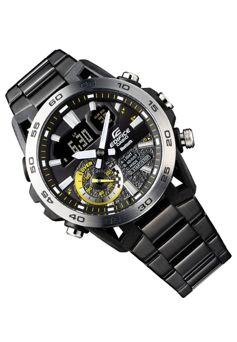 Casio Edifice ECB-40DC-1A Digital Analog Bluetooth Stainless Steel Strap Watch For Men-Watch Portal Philippines