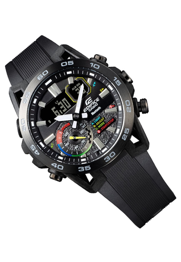 Casio Edifice ECB-40MP-1A Digital Analog Bluetooth Rubber Strap Watch For Men-Watch Portal Philippines