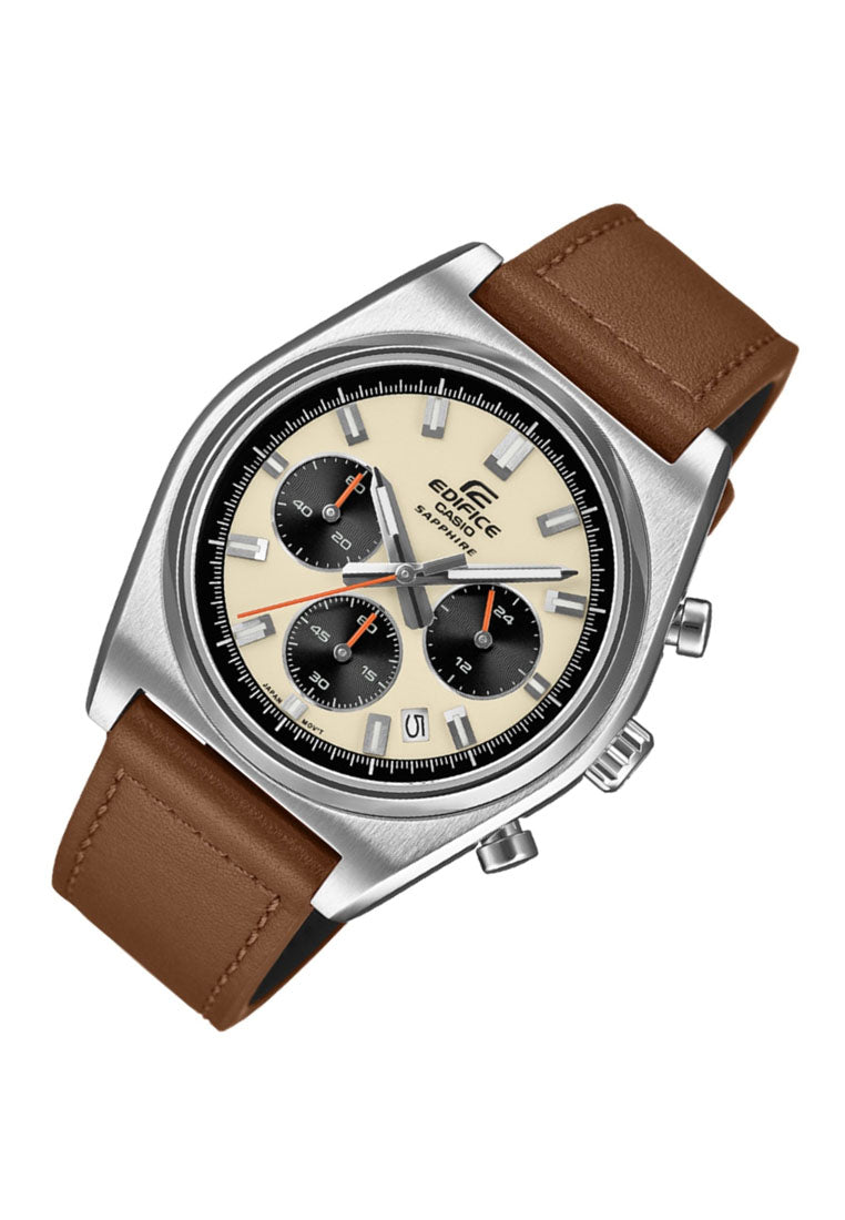 Casio Edifice EFB-730L-7A Chronograph Leather Strap Watch for Men-Watch Portal Philippines