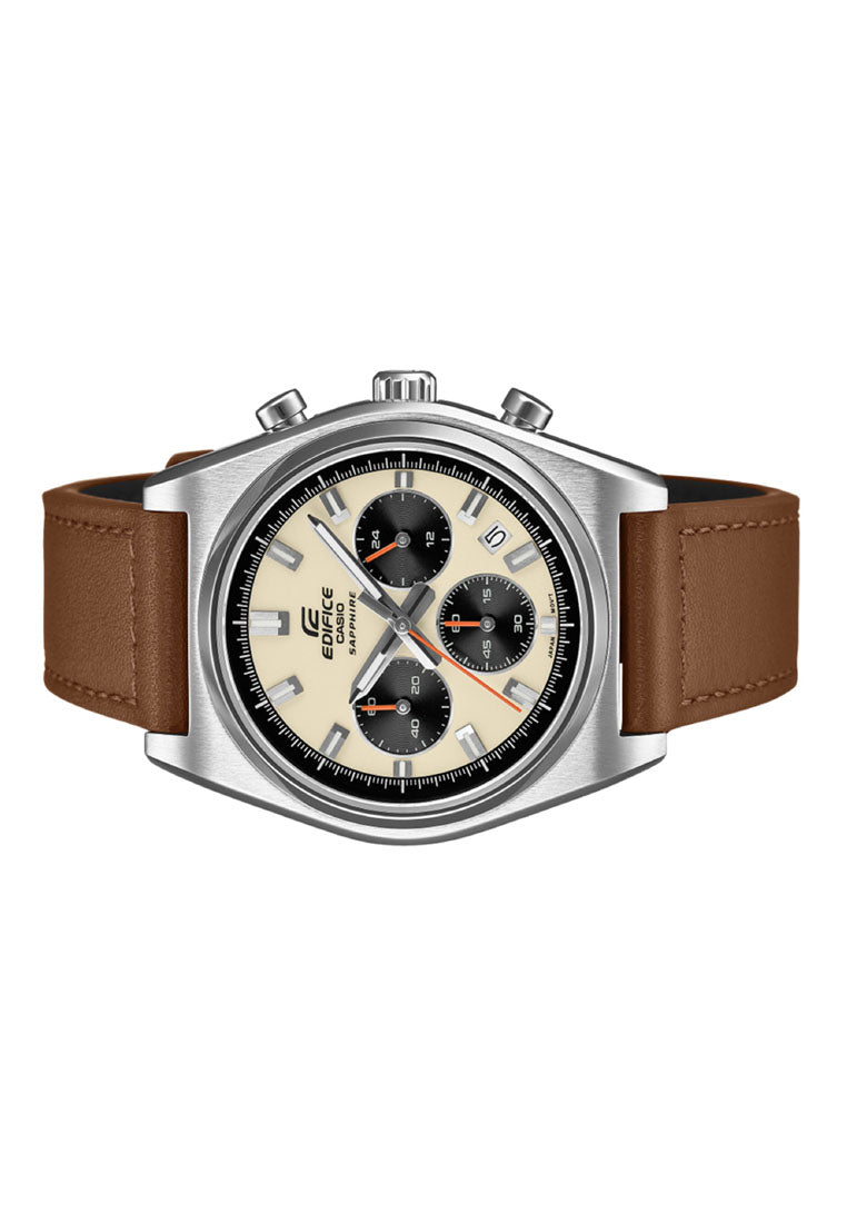 Casio Edifice EFB-730L-7A Chronograph Leather Strap Watch for Men-Watch Portal Philippines