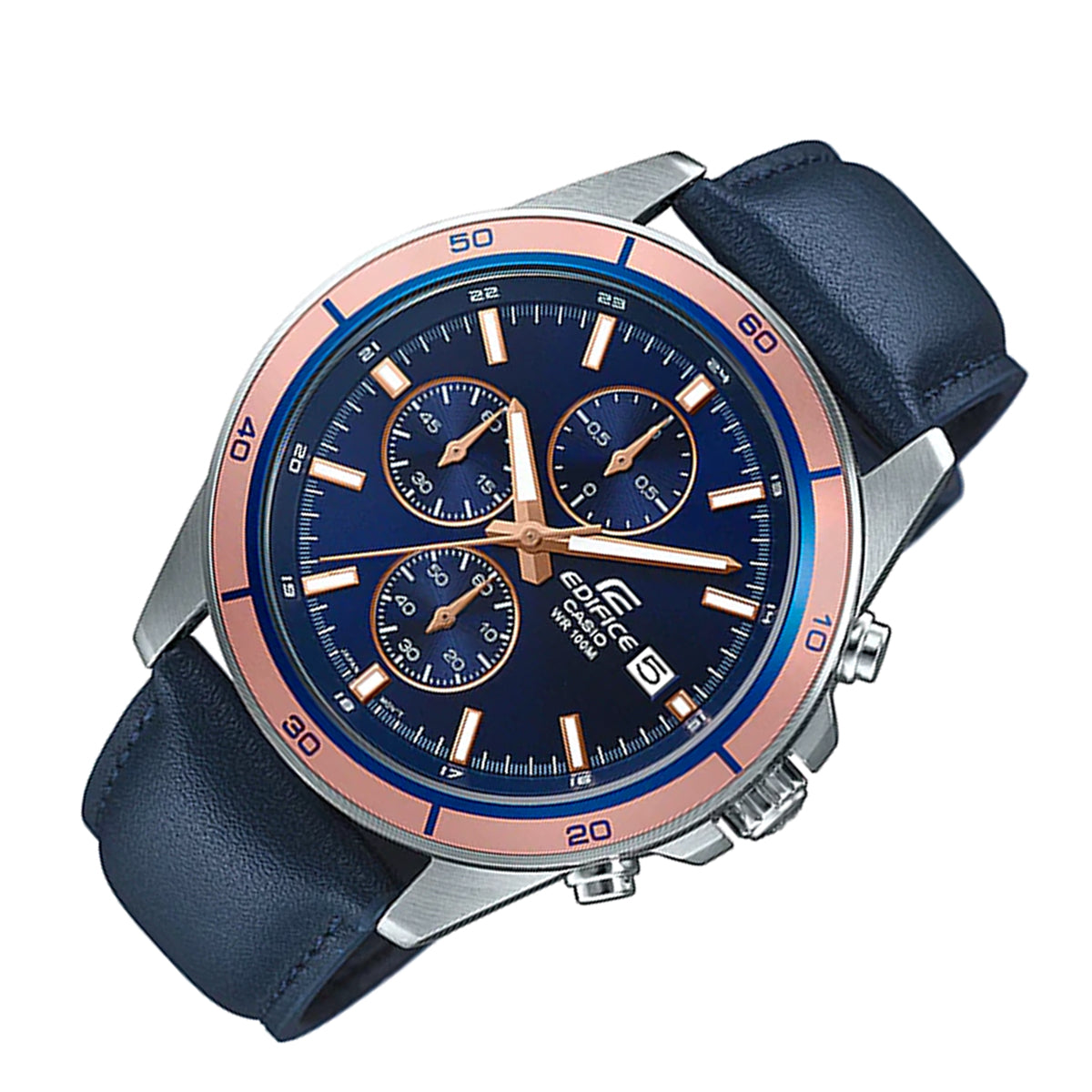 Casio Edifice EFR-526L-2A Chronograph Leather Strap Watch For Men-Watch Portal Philippines