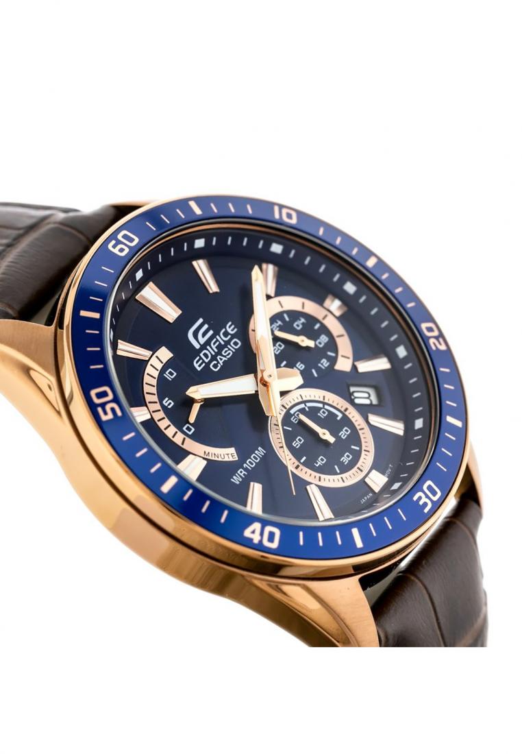 Casio Edifice EFR-552GL-2A Chronograph Leather Strap Watch For Men-Watch Portal Philippines