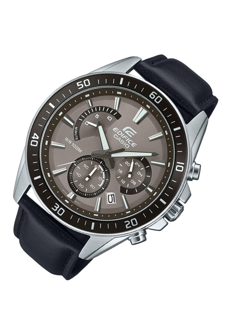 Casio Edifice EFR-552L-5A Chronograph Leather Strap Watch For Men-Watch Portal Philippines