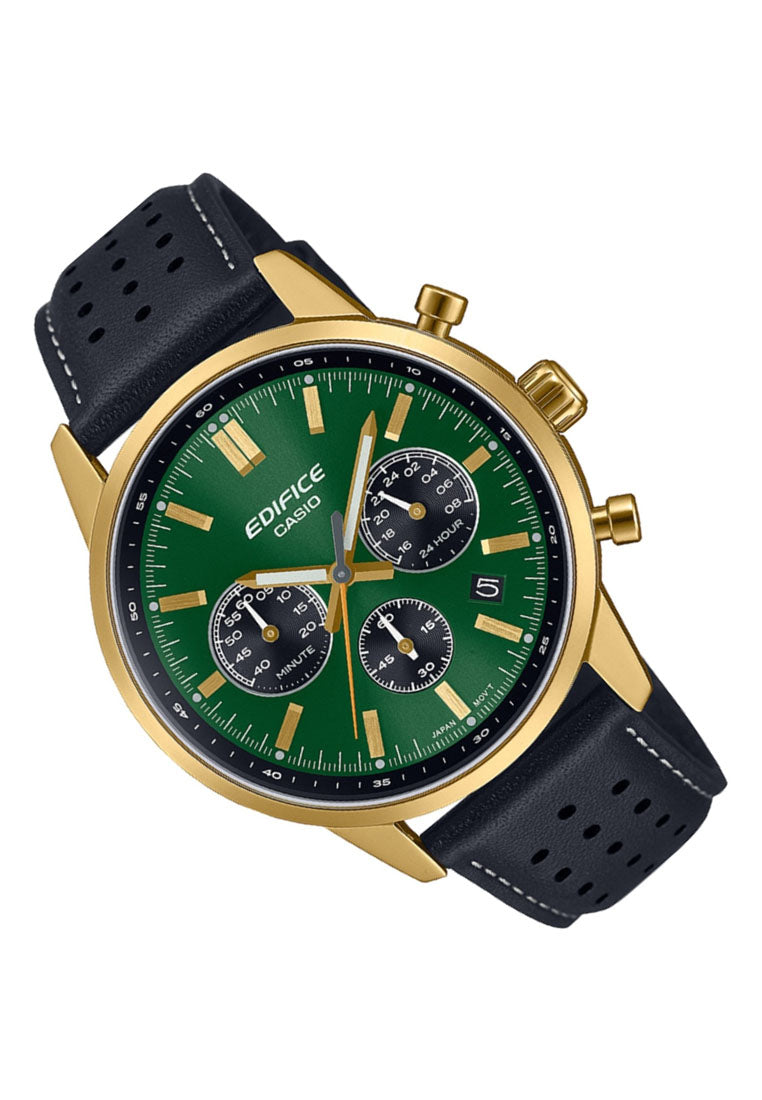 Casio Edifice EFR-575CL-3A Chronograph Leather Strap Watch For Men-Watch Portal Philippines