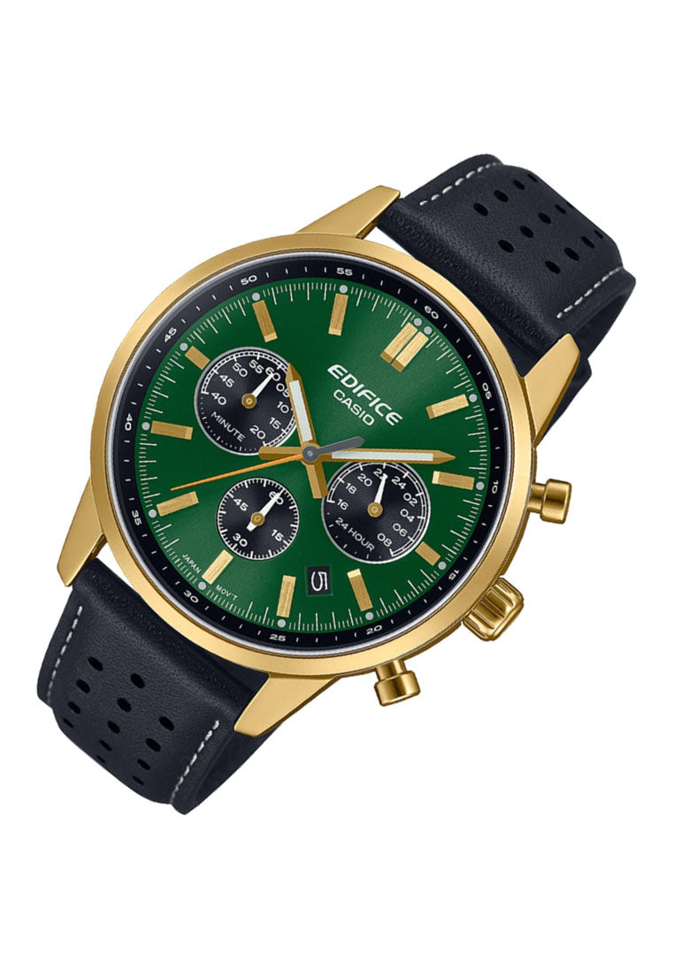 Casio Edifice EFR-575CL-3A Chronograph Leather Strap Watch For Men-Watch Portal Philippines