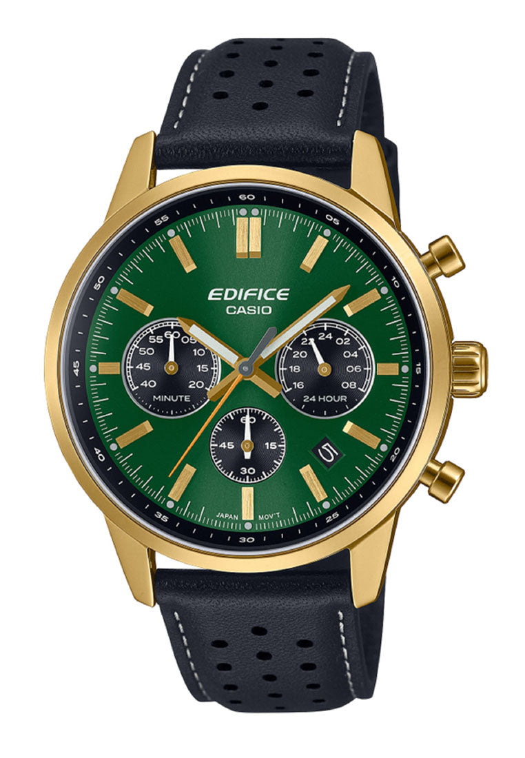 Casio Edifice EFR-575CL-3A Chronograph Leather Strap Watch For Men-Watch Portal Philippines