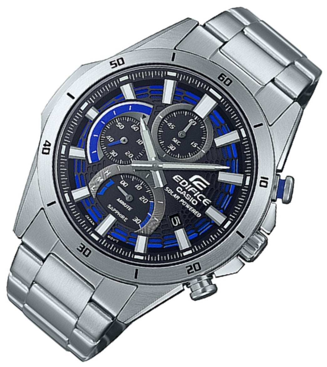 Casio Edifice EFS-S610D-1A Solar Chronograph Stainless Steel Strap Watch For Men-Watch Portal Philippines