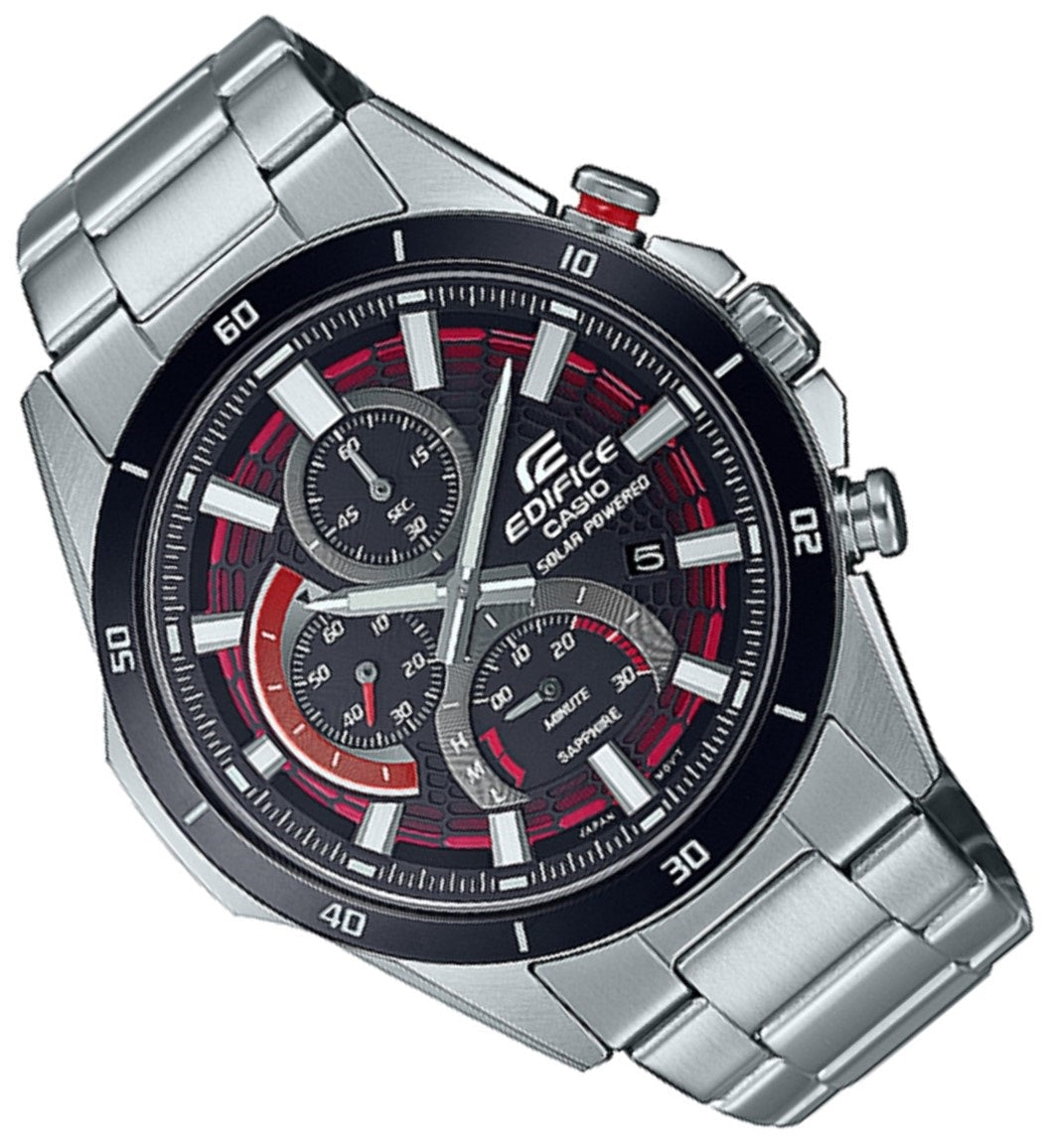 Casio Edifice EFS-S610DB-1A Solar Chronograph Stainless Steel Strap Watch For Men-Watch Portal Philippines