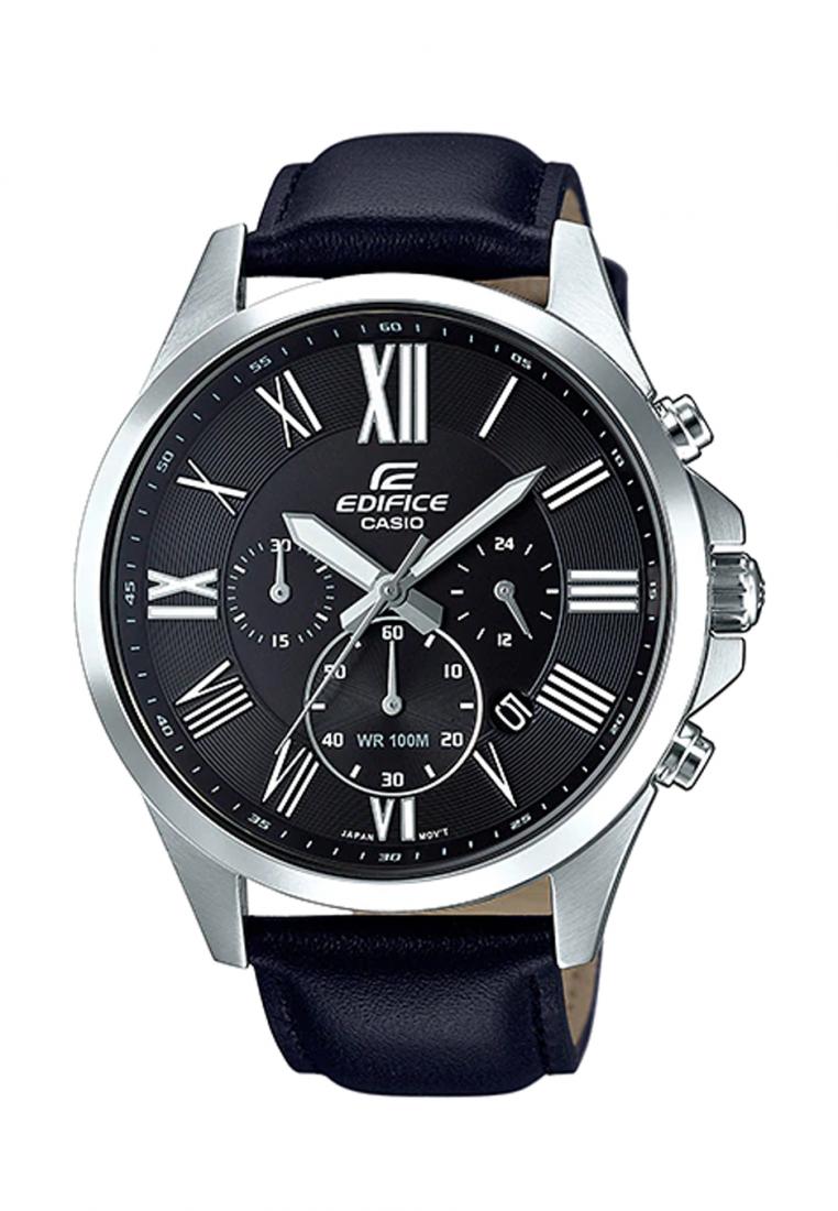 Casio Edifice EFV-500L-1A Chronograph Leather Strap Watch For Men-Watch Portal Philippines