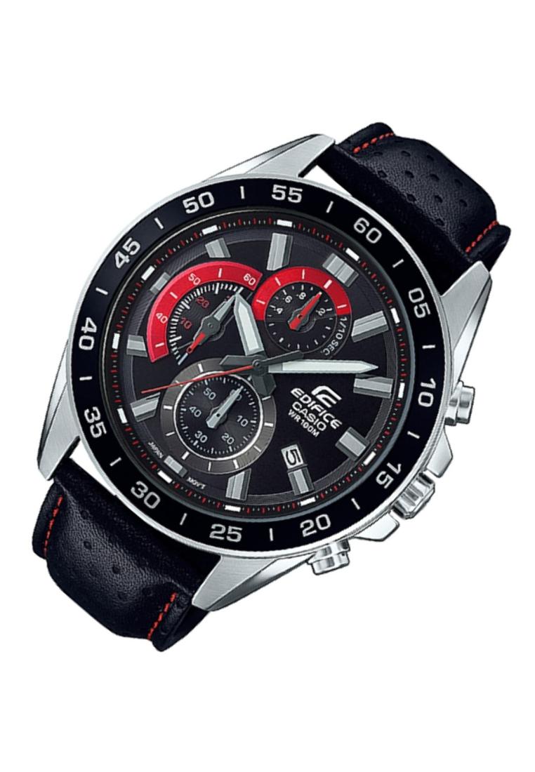 Casio Edifice EFV-550L-1A Chronograph Leather Strap Watch For Men-Watch Portal Philippines