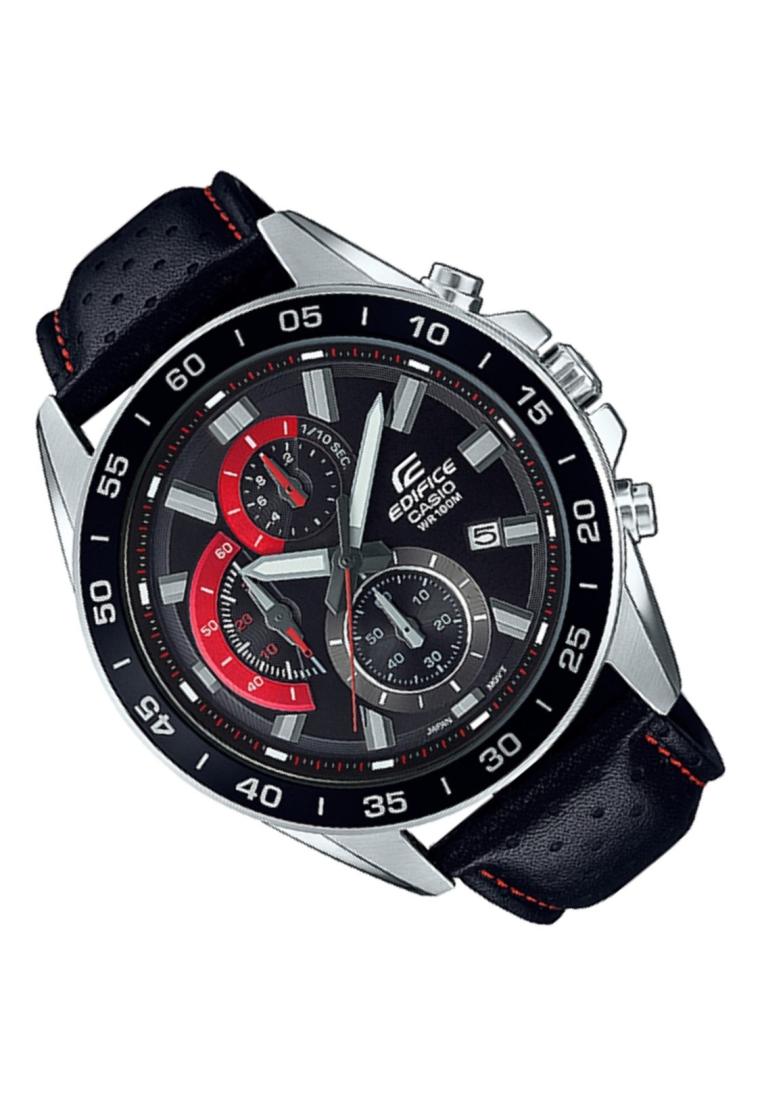 Casio Edifice EFV-550L-1A Chronograph Leather Strap Watch For Men-Watch Portal Philippines