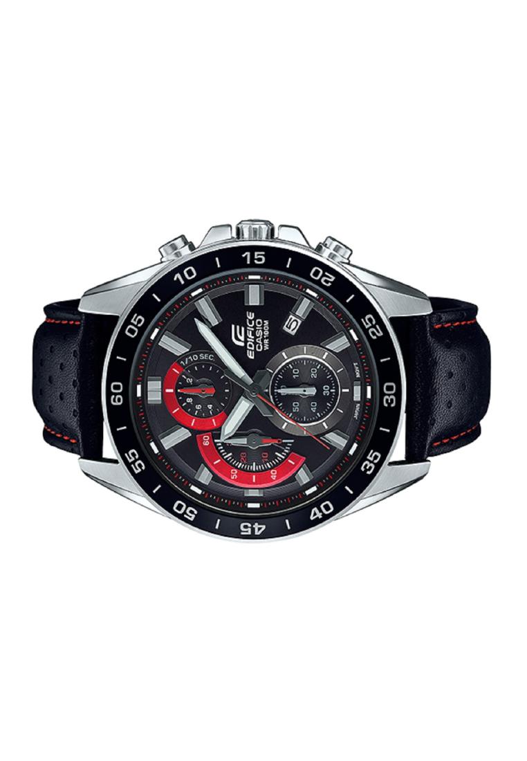 Casio Edifice EFV-550L-1A Chronograph Leather Strap Watch For Men-Watch Portal Philippines