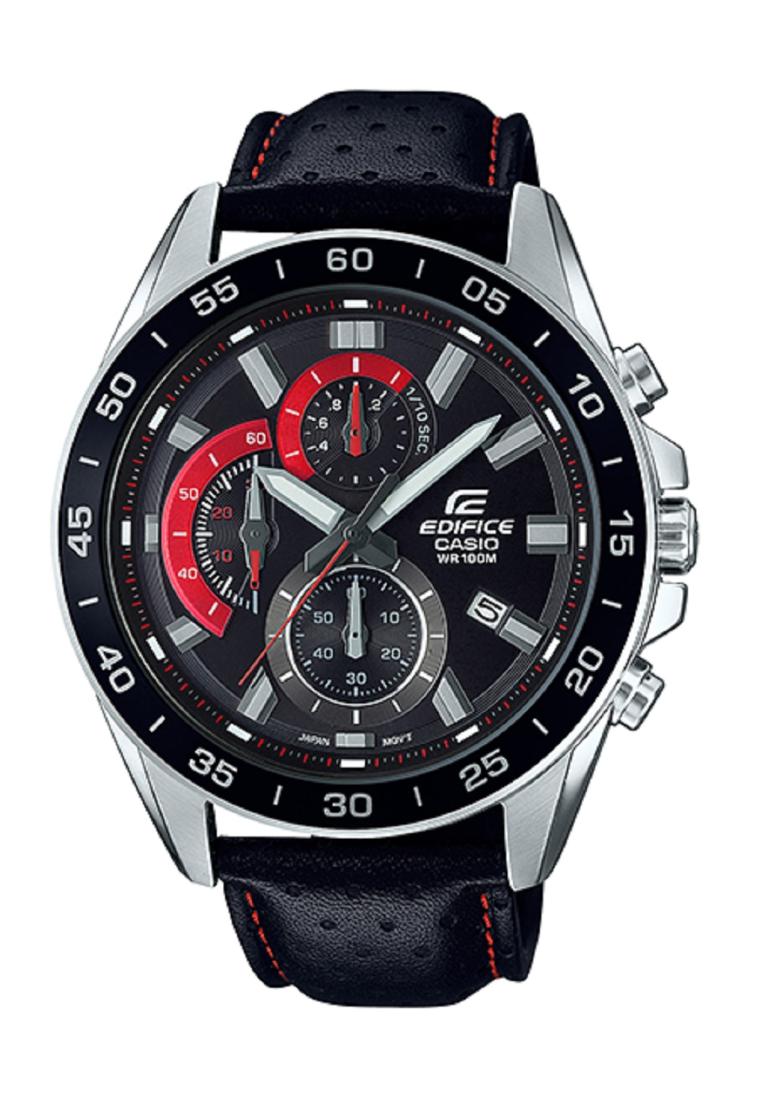 Casio Edifice EFV-550L-1A Chronograph Leather Strap Watch For Men-Watch Portal Philippines