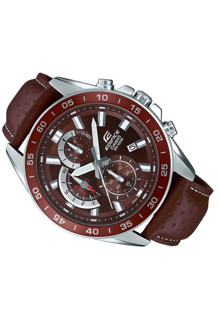 Casio Edifice EFV-550L-5A Chronograph Leather Strap Watch For Men-Watch Portal Philippines