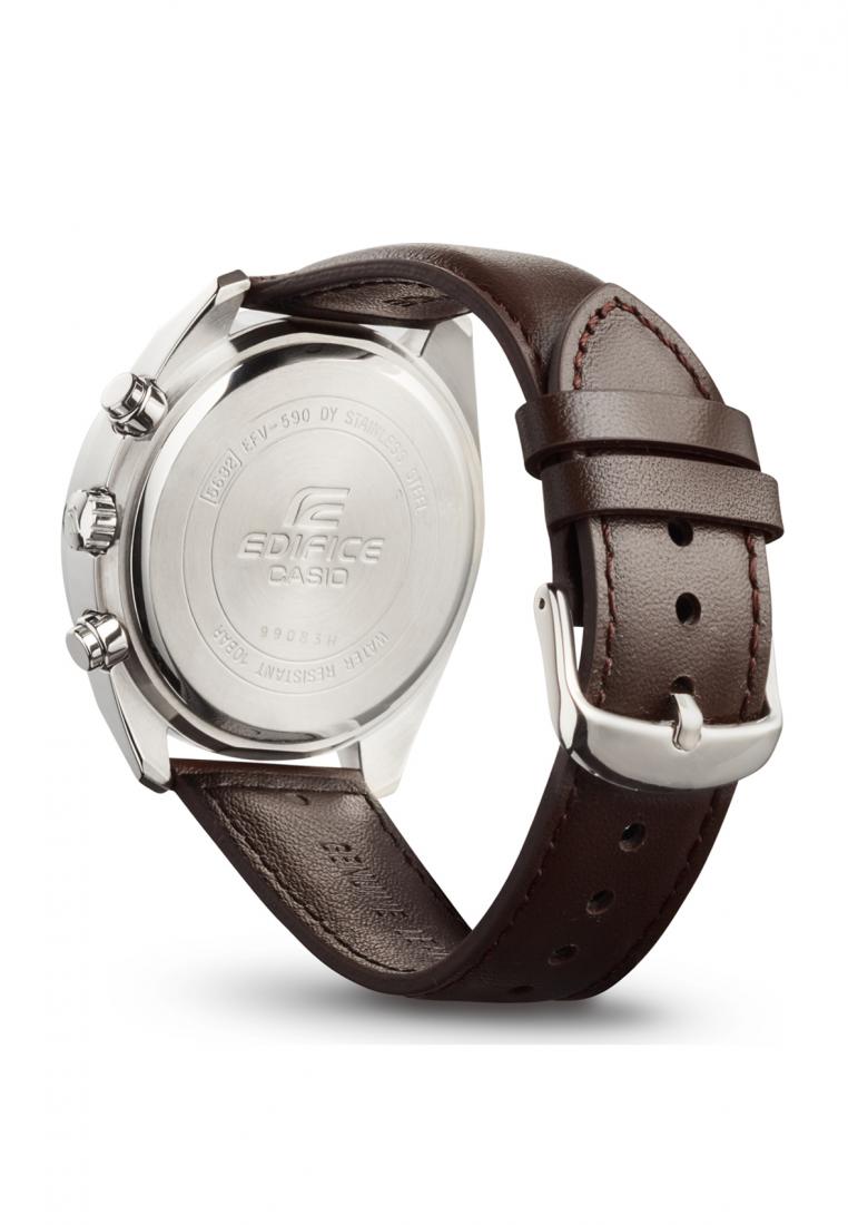Casio Edifice EFV-590L-1A Chronograph Leather Strap Watch For Men-Watch Portal Philippines
