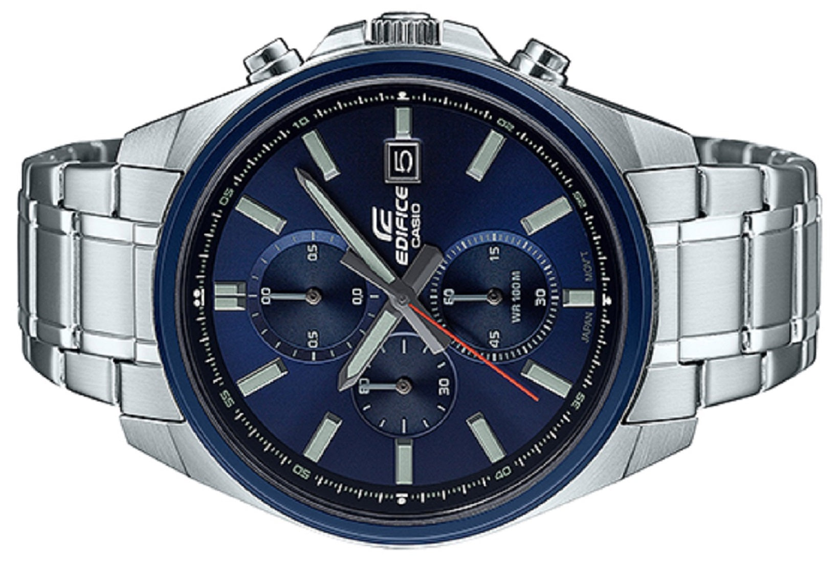 Casio Edifice EFV-610DB-2A Chronograph Stainless Steel Strap Watch For Men-Watch Portal Philippines