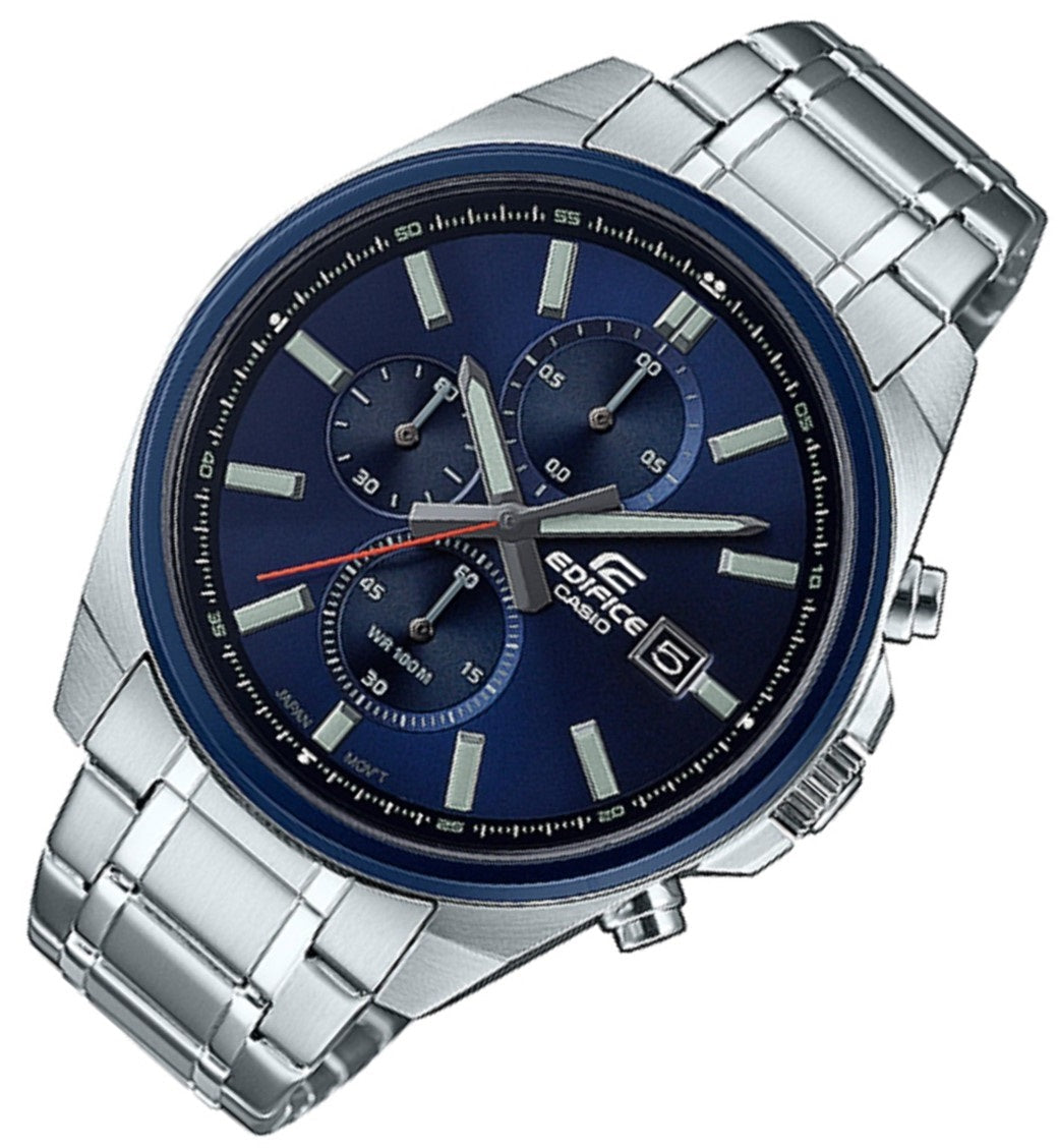 Casio Edifice EFV-610DB-2A Chronograph Stainless Steel Strap Watch For Men-Watch Portal Philippines