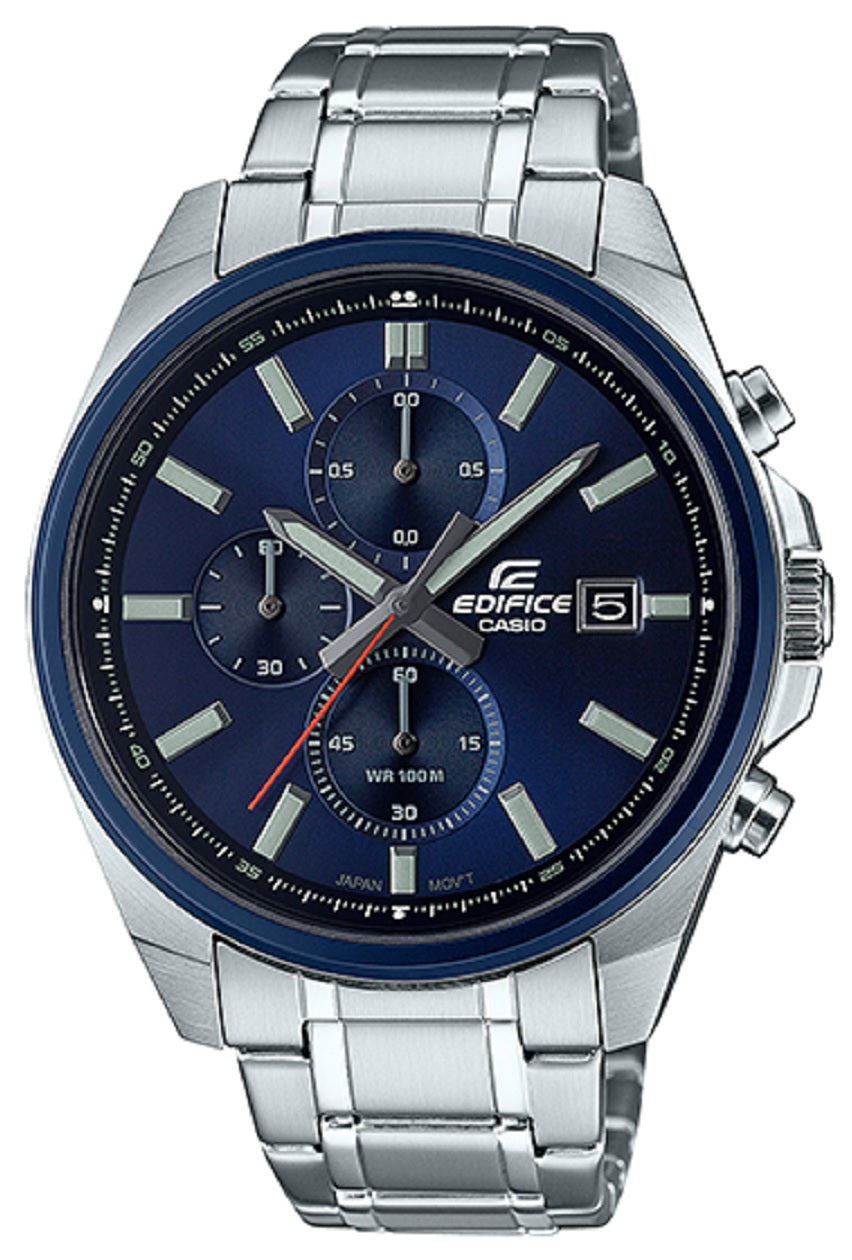 Casio Edifice EFV-610DB-2A Chronograph Stainless Steel Strap Watch For Men-Watch Portal Philippines