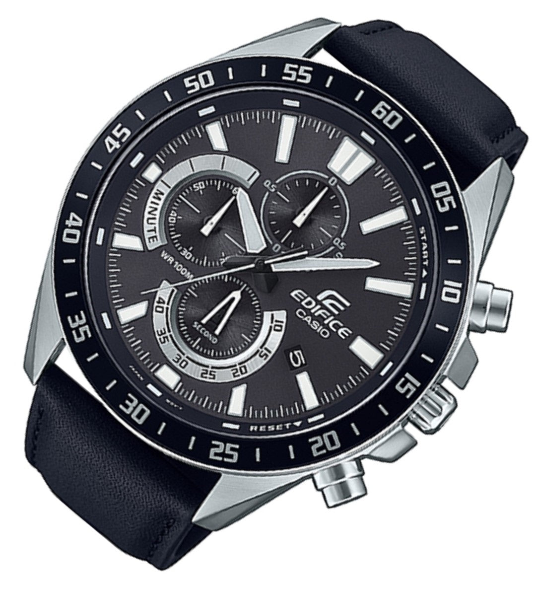 Casio Edifice EFV-620L-1A Chronograph Leather Strap Watch For Men-Watch Portal Philippines