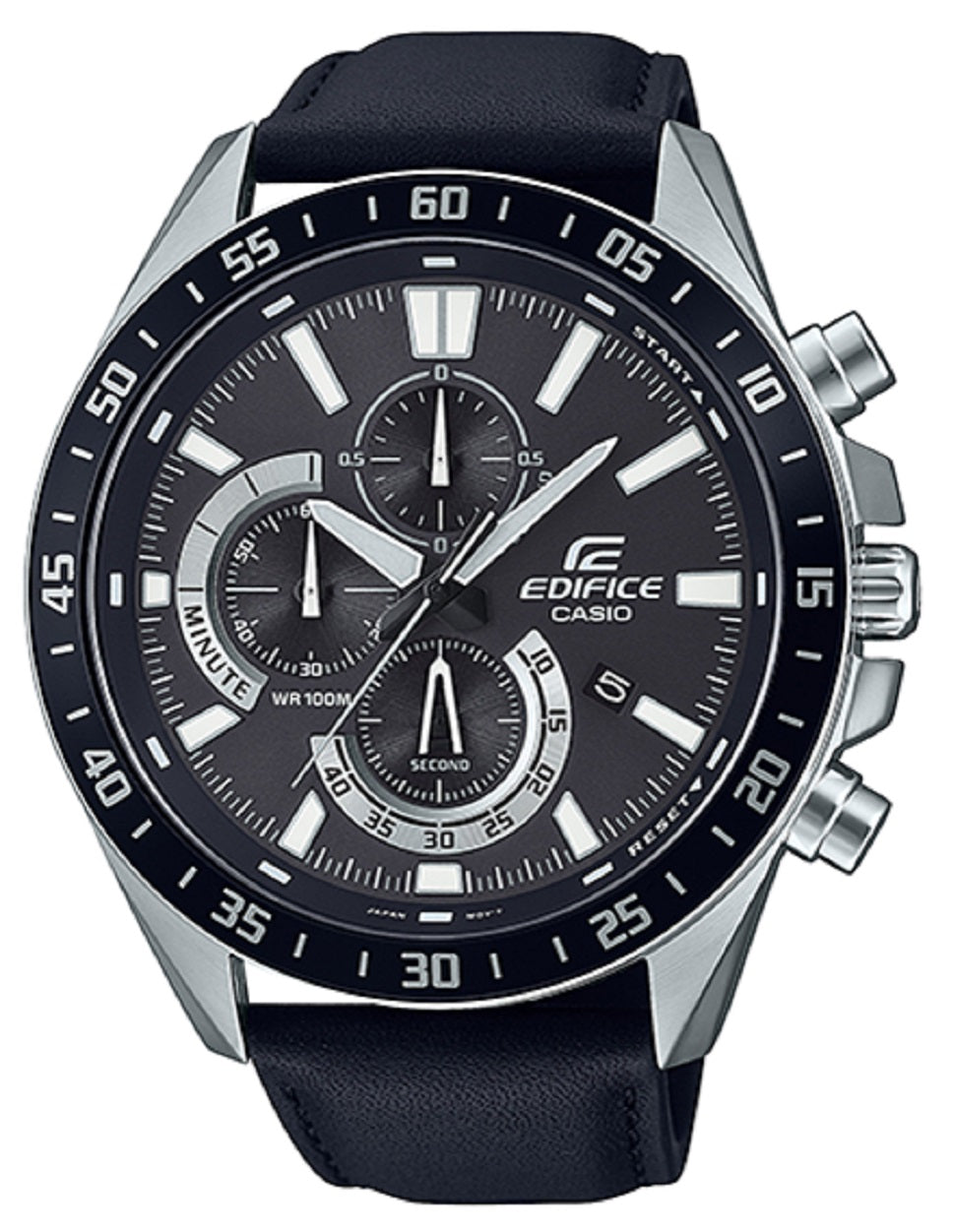 Casio Edifice EFV-620L-1A Chronograph Leather Strap Watch For Men-Watch Portal Philippines