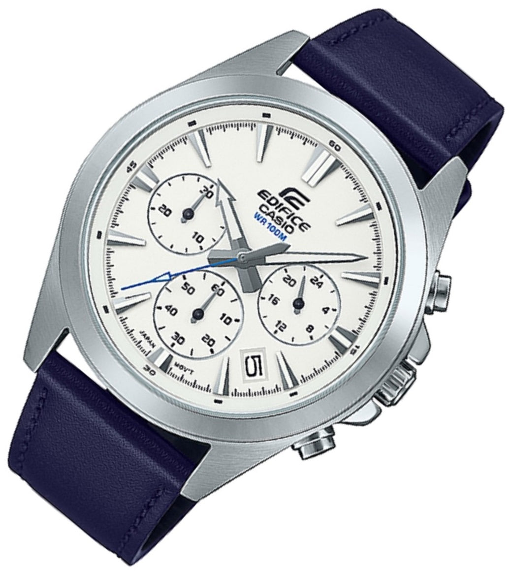 Casio Edifice EFV-630L-7A Chronograph Leather Strap Watch For Men-Watch Portal Philippines