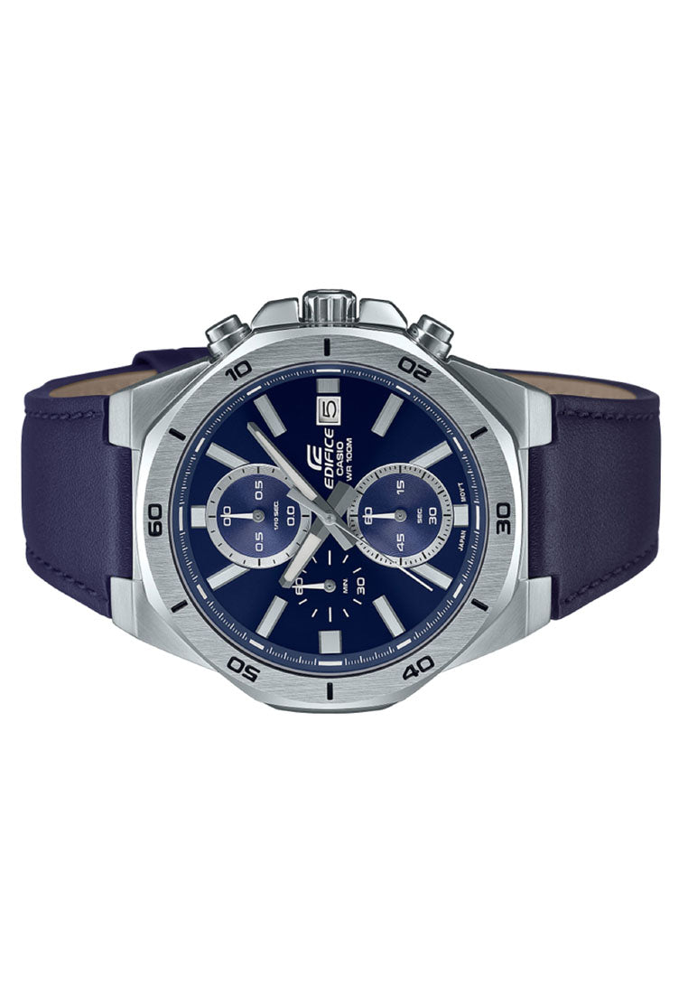 Casio Edifice EFV-640L-2A Chronograph Leather Strap Watch For Men-Watch Portal Philippines