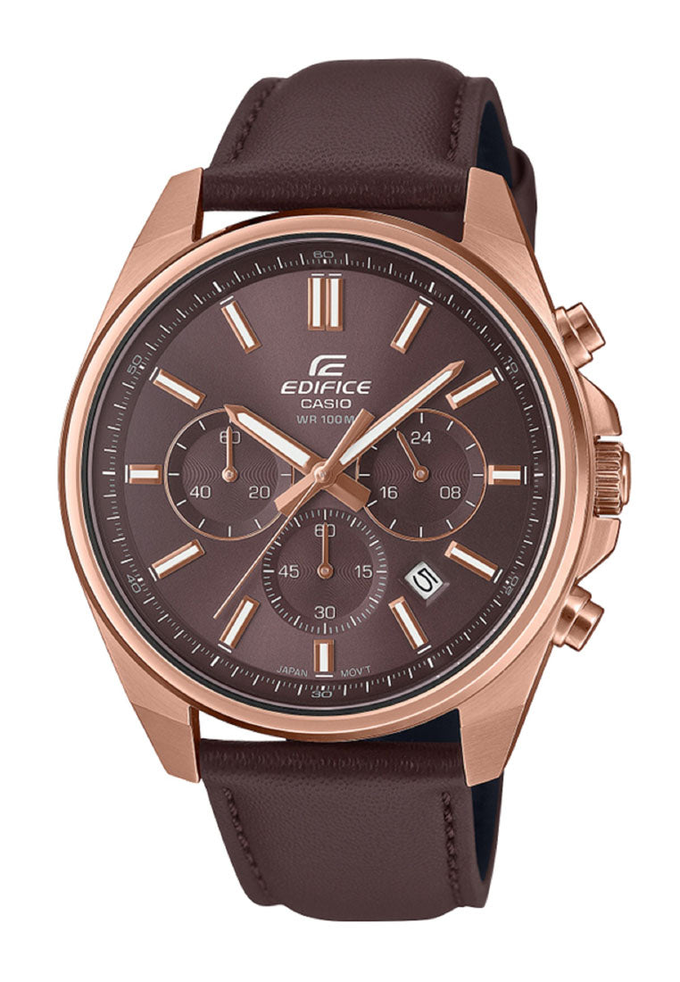 Casio Edifice EFV-650CL-5A Chronograph Leather Strap Watch For Men-Watch Portal Philippines