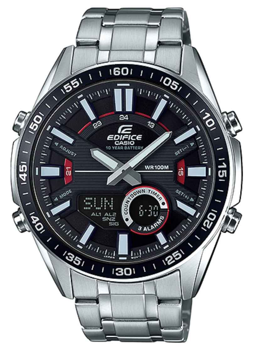 Casio Edifice EFV-C100D-1A Digital Analog Stainless Steel Strap Watch For Men-Watch Portal Philippines