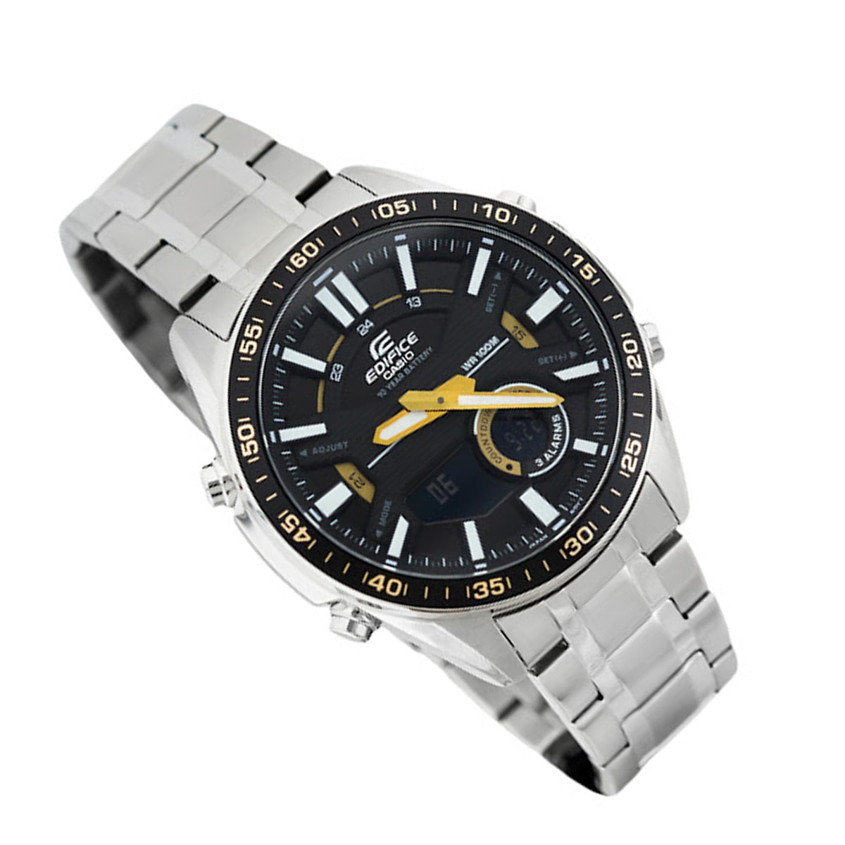 Casio Edifice EFV-C100D-1B Digital Analog Stainless Steel Strap Watch For Men-Watch Portal Philippines