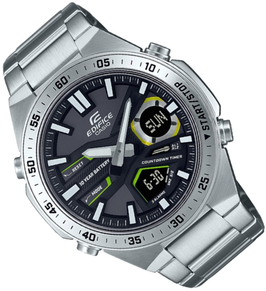 Casio Edifice EFV-C110D-1A3 Digital Analog Stainless Steel Strap Watch For Men-Watch Portal Philippines