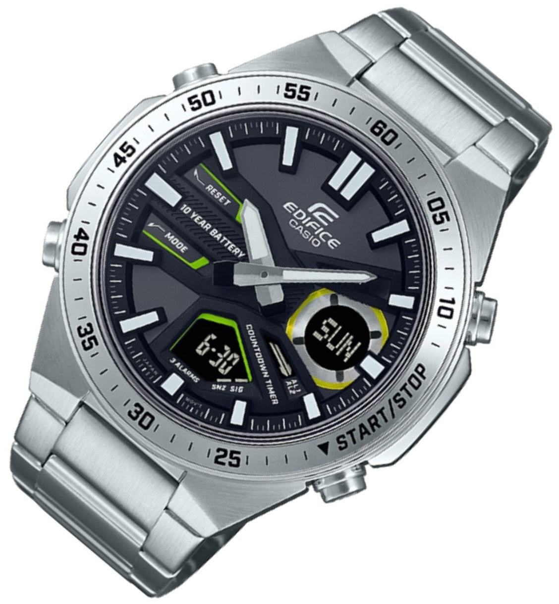 Casio Edifice EFV-C110D-1A3 Digital Analog Stainless Steel Strap Watch For Men-Watch Portal Philippines