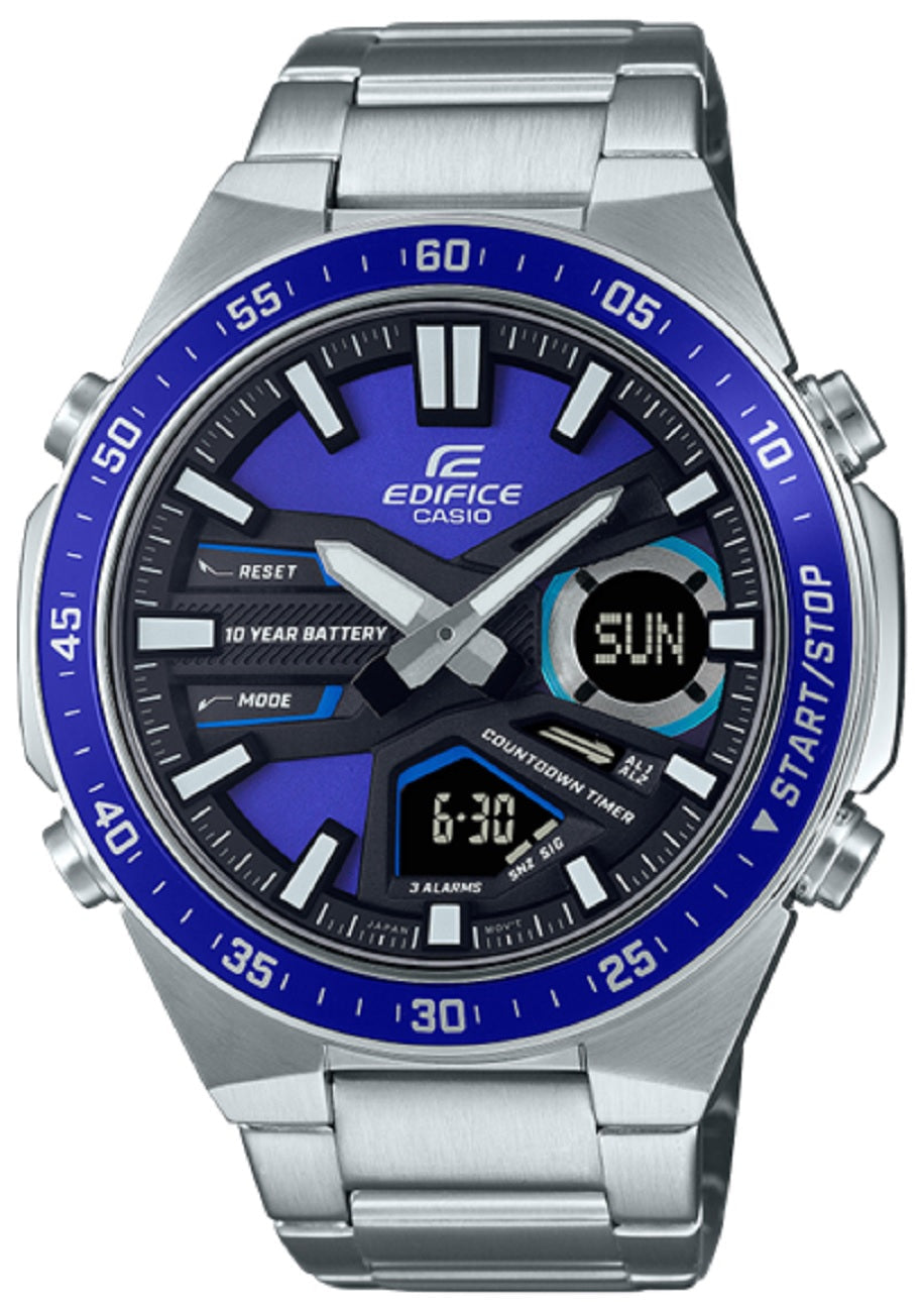 Casio Edifice EFV-C110D-2A Digital Analog Stainless Steel Strap Watch For Men-Watch Portal Philippines