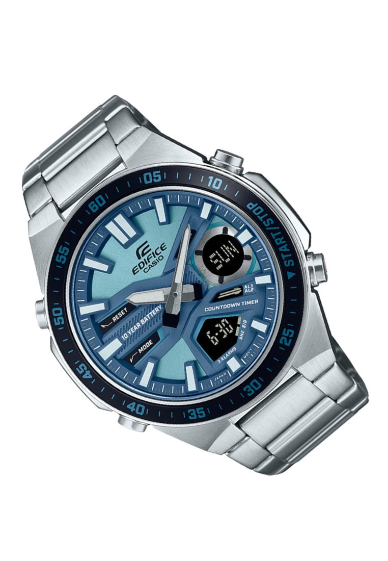 Casio Edifice EFV-C110D-2B Digital Analog Stainless Steel Strap Watch for Men-Watch Portal Philippines