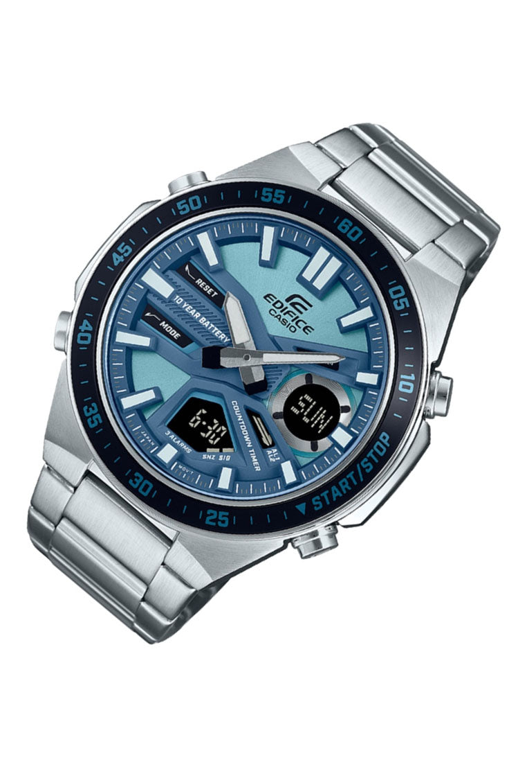 Casio Edifice EFV-C110D-2B Digital Analog Stainless Steel Strap Watch for Men-Watch Portal Philippines