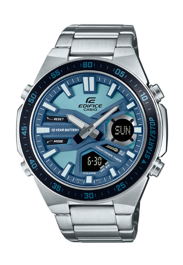 Casio Edifice EFV-C110D-2B Digital Analog Stainless Steel Strap Watch for Men-Watch Portal Philippines