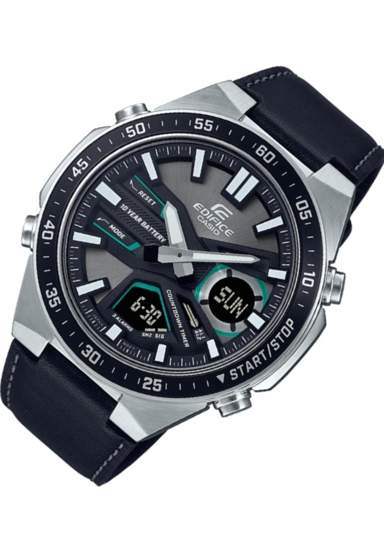 Casio Edifice EFV-C110L-1A Digital Analog Leather Strap Watch For Men-Watch Portal Philippines