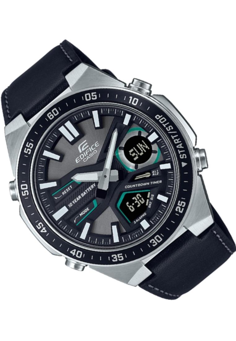 Casio Edifice EFV-C110L-1A Digital Analog Leather Strap Watch For Men-Watch Portal Philippines