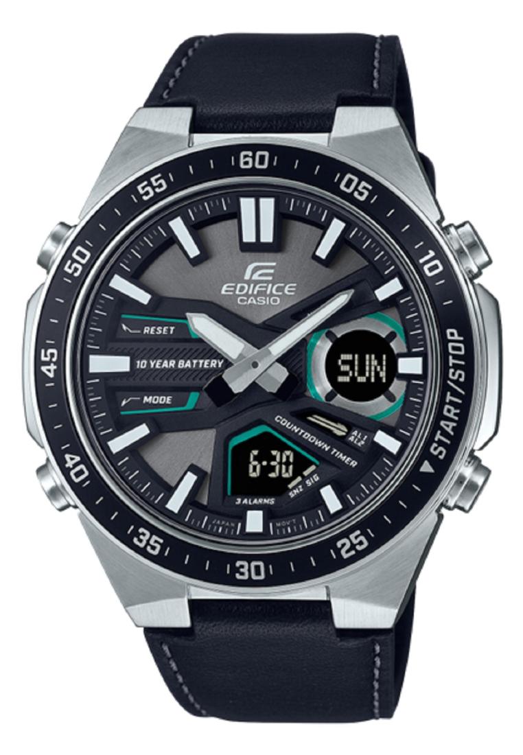 Casio Edifice EFV-C110L-1A Digital Analog Leather Strap Watch For Men-Watch Portal Philippines