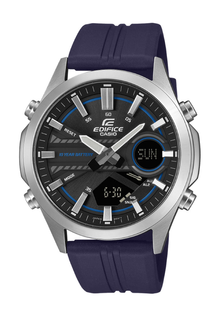 Casio Edifice EFV-C120P-1A2 Digital Analog Rubber Strap Watch for Men-Watch Portal Philippines
