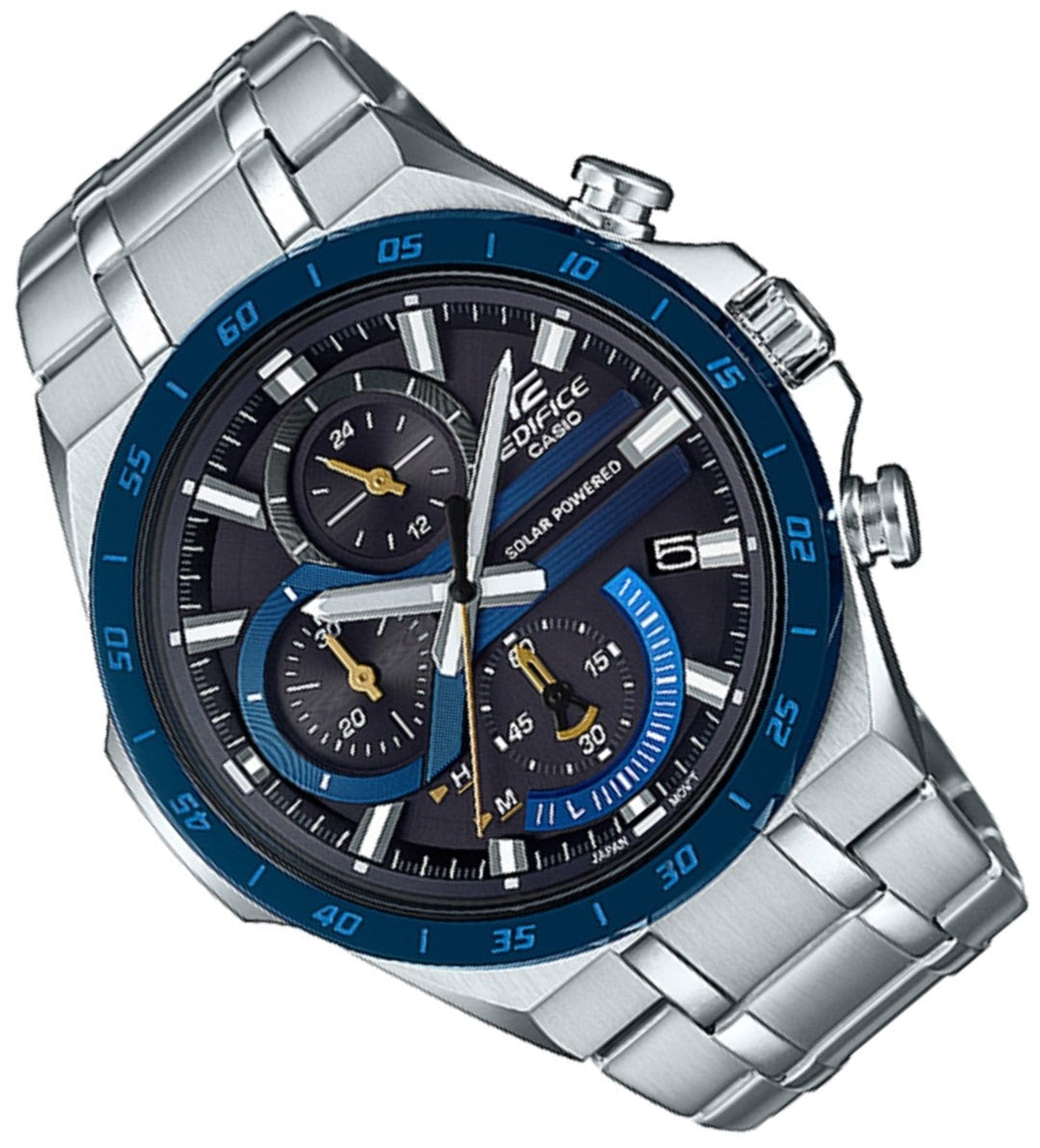 Casio Edifice EQS-920DB-2A Solar Chronograph Stainless Steel Strap Watch For Men-Watch Portal Philippines