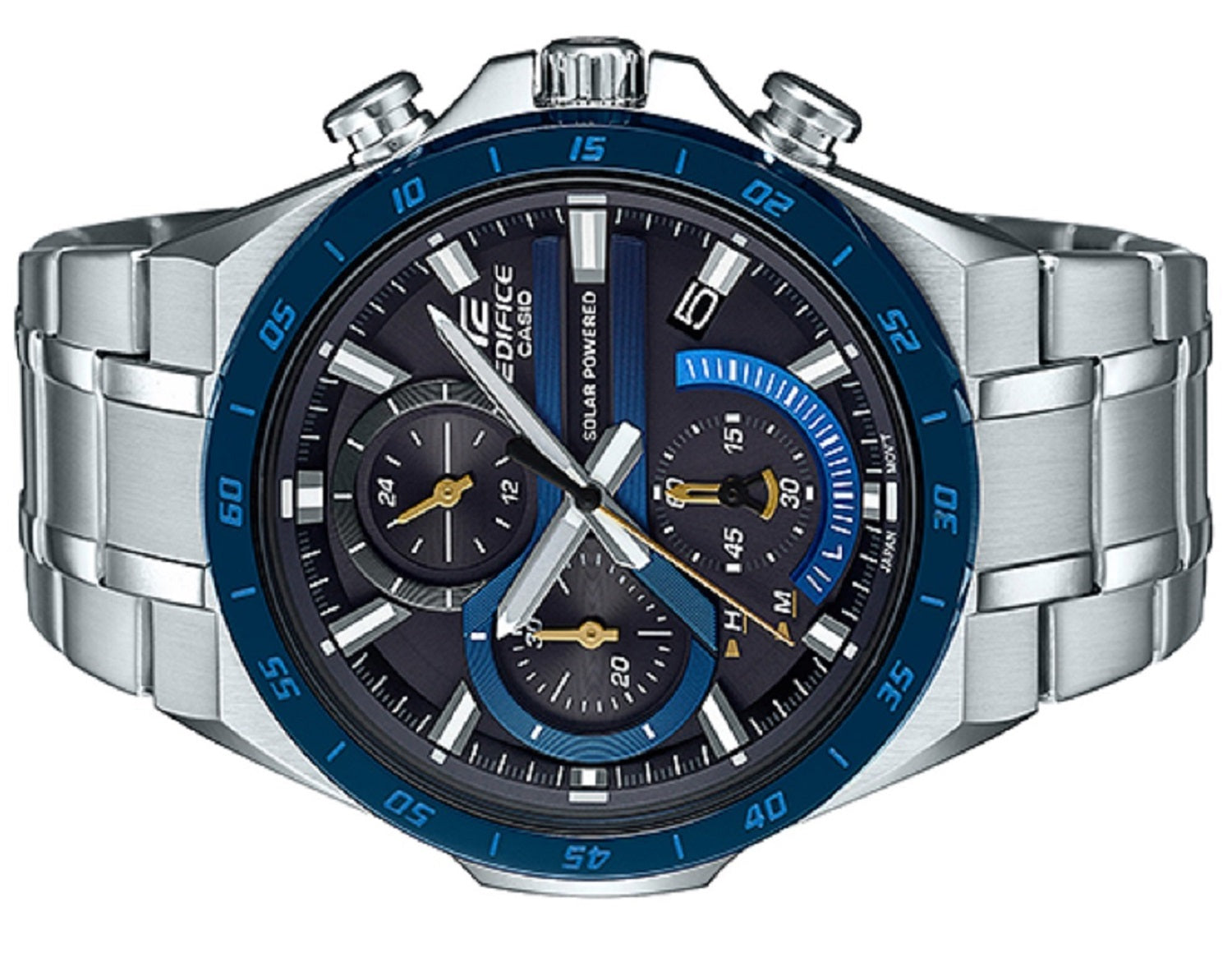 Casio Edifice EQS-920DB-2A Solar Chronograph Stainless Steel Strap Watch For Men-Watch Portal Philippines
