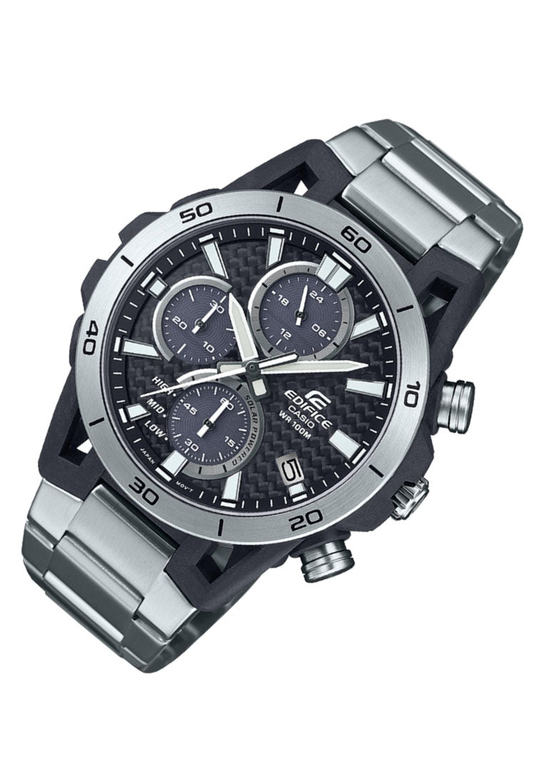 Casio Edifice EQS-960D-1A Chronograph Stainless Steel Strap Solar Watch for Men-Watch Portal Philippines