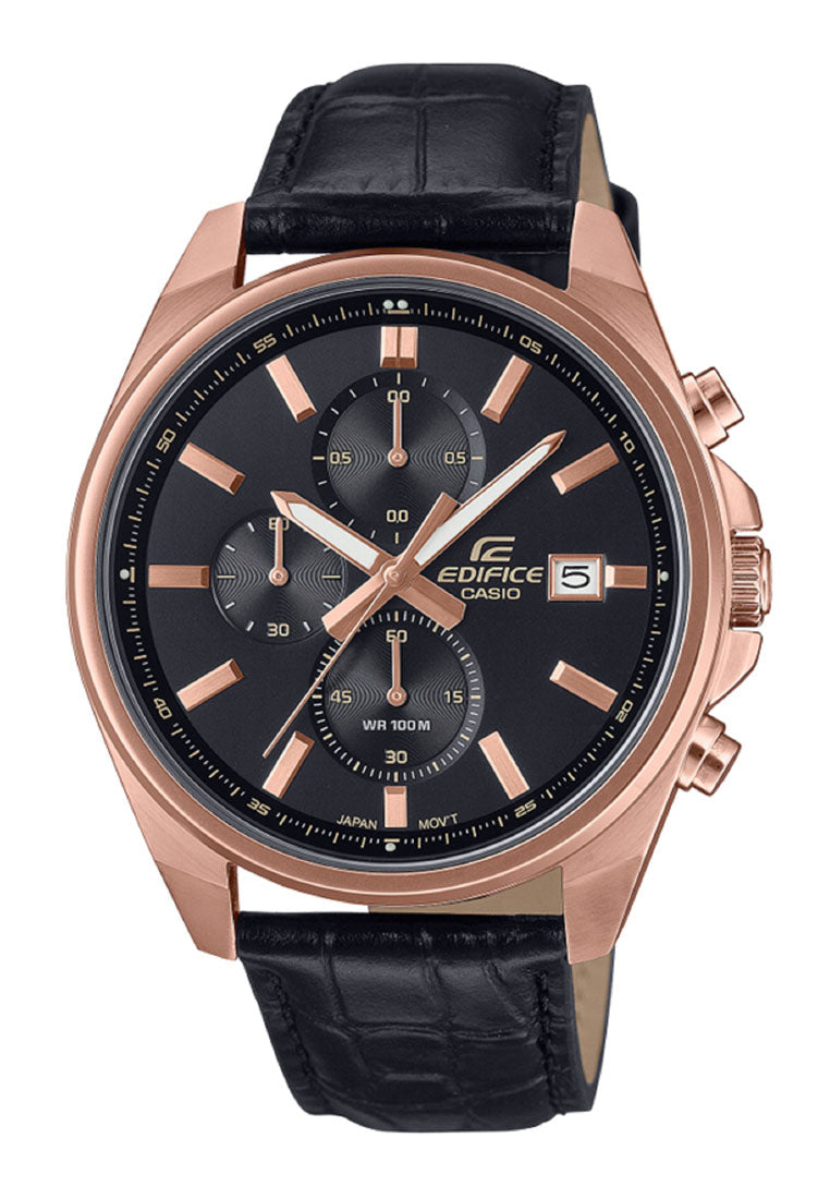 Casio EFV-610ECL-1A Analog Leather Strap Chronograph Watch For Men-Watch Portal Philippines