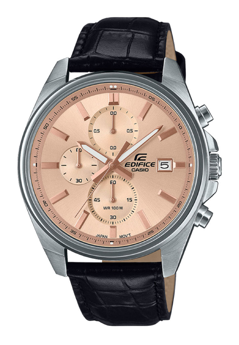 Casio EFV-610EL-5A Analog Leather Strap Chronograph Watch For Men-Watch Portal Philippines